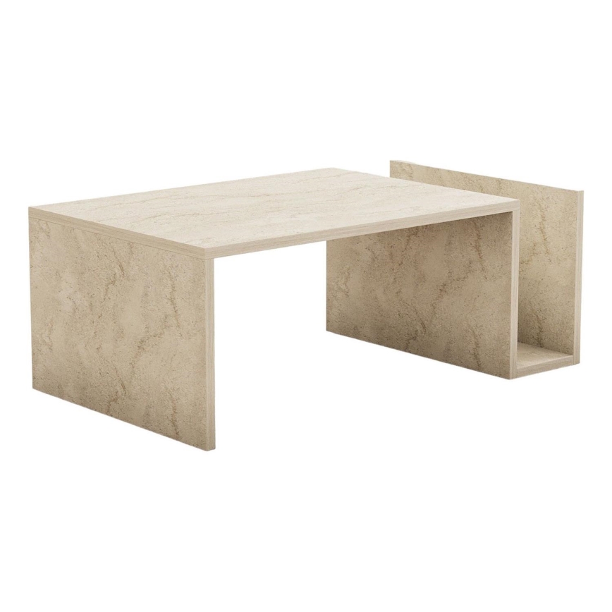 Couchtisch MONEL, Marmordekor, Beige