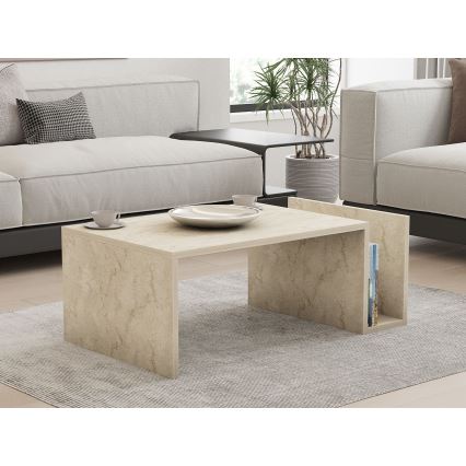 Couchtisch MONEL, Marmordekor, Beige