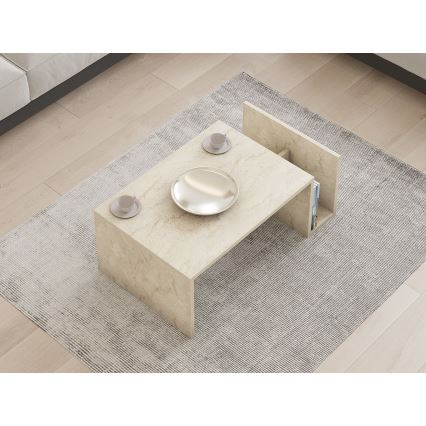 Couchtisch MONEL, Marmordekor, Beige