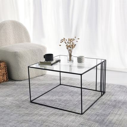 Couchtisch OUTLINE 36x55 cm schwarz/klar