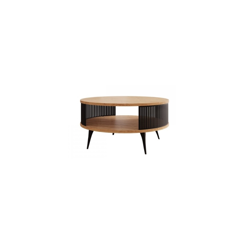 Couchtisch ROENNI 44x75 cm schwarz/golden Eiche