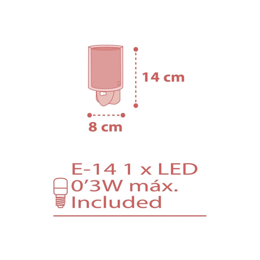 Dalber 41005S - LED-Steckdosenleuchte DOTS 1xE14/0,3W/230V