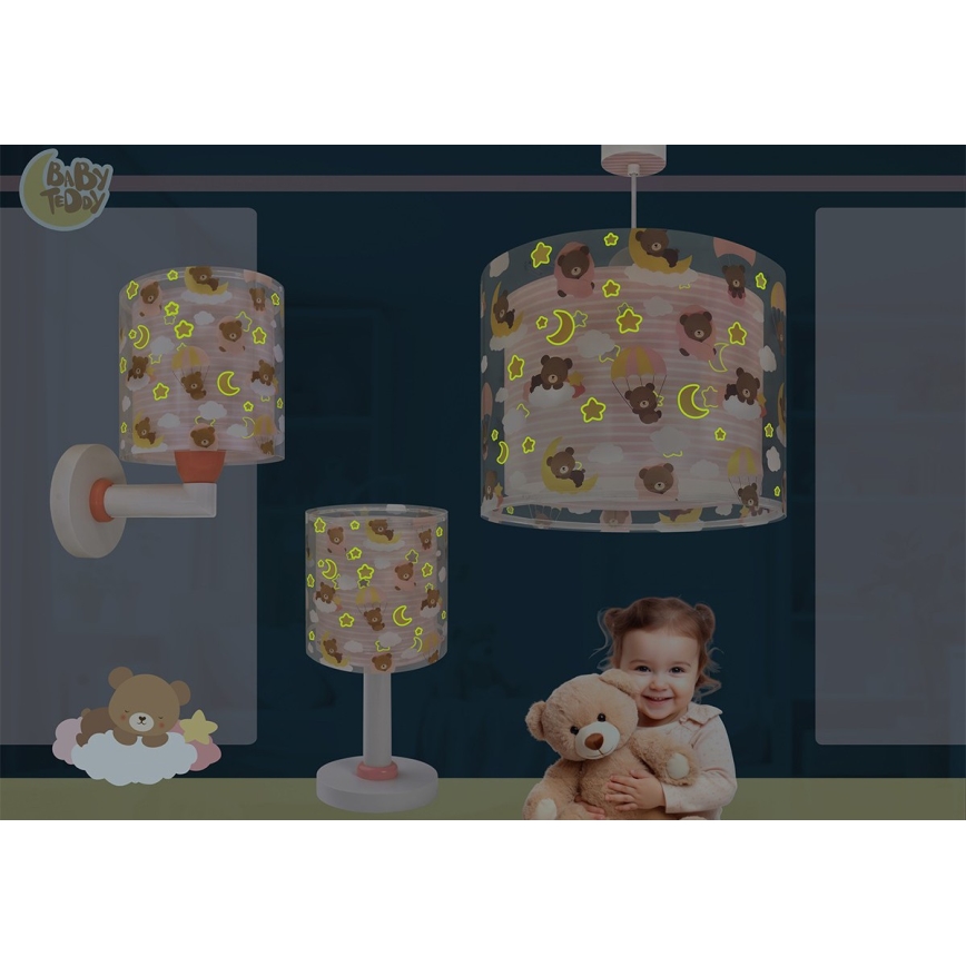 Dalber 41572S - Kinder-Deckenleuchte BABY TEDDY 1xE27/15W/230V rosa
