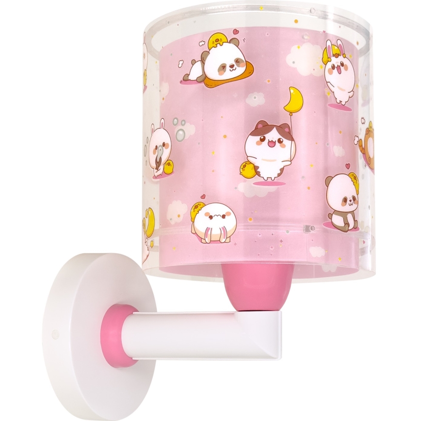 Dalber 41769S - Kinder-Wandleuchte KAWAII FRIENDS 1xE27/15W/230V rosa