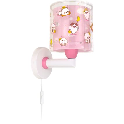Dalber 41769S - Kinder-Wandleuchte KAWAII FRIENDS 1xE27/15W/230V rosa