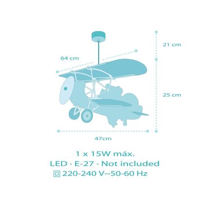 Dalber 54542 - Kinder-Deckenleuchte LITTLE CROCODILE 1xE27/15W/230V