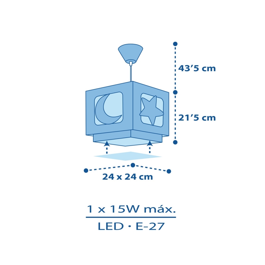 Dalber 63232T - Kinder-Deckenleuchte MOON LIGHT 1xE27/60W/230V