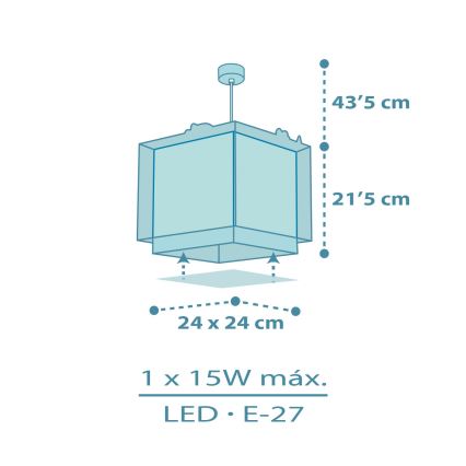 Dalber 63452 - Kinder-Deckenleuchte BABY DINOS 1xE27/15W/230V, farbenfroh