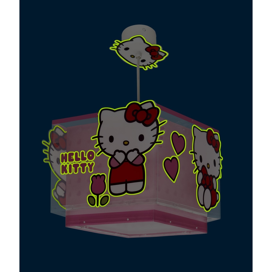 Dalber 73262 - Kinder-Deckenleuchte HELLO KITTY 1xE27/15W/230V rosa