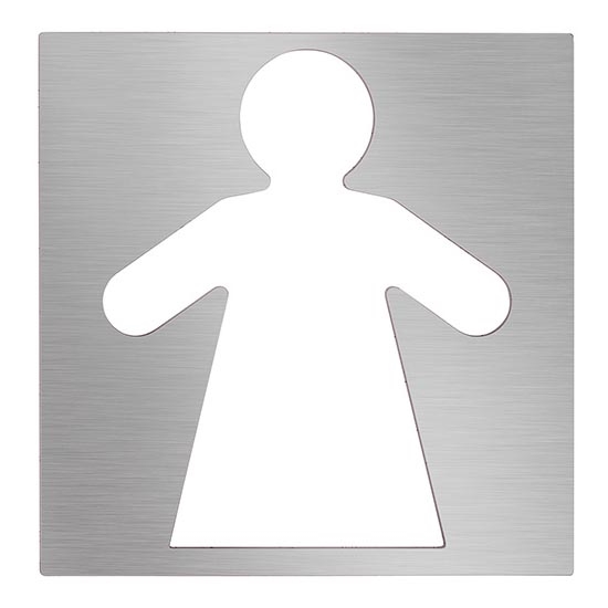 Damen-Piktogramm 12x12 cm Edelstahl/silber