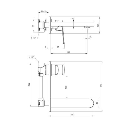 Deante BGA_054L - Unterputz-Waschtischarmatur ALPINIA, Hochglanz-Chrom