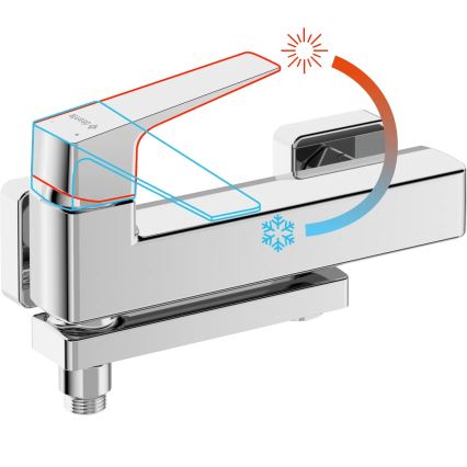 Deante BQL_012M - Klappbare Wannenarmatur BLUR, Hochglanz-Chrom