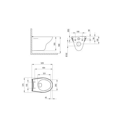 Deante CMOD6SPW - Hängendes WC mit SoftClose-Sitz BORO Keramik/Weiß