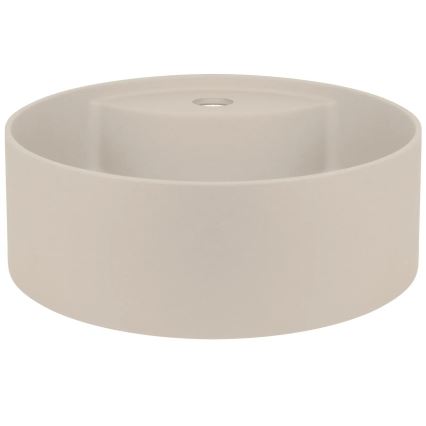 Deante CQS_5U4B - Aufsatzwaschbecken mit Hahnloch SILIA Ø 36 cm Granit/Beige