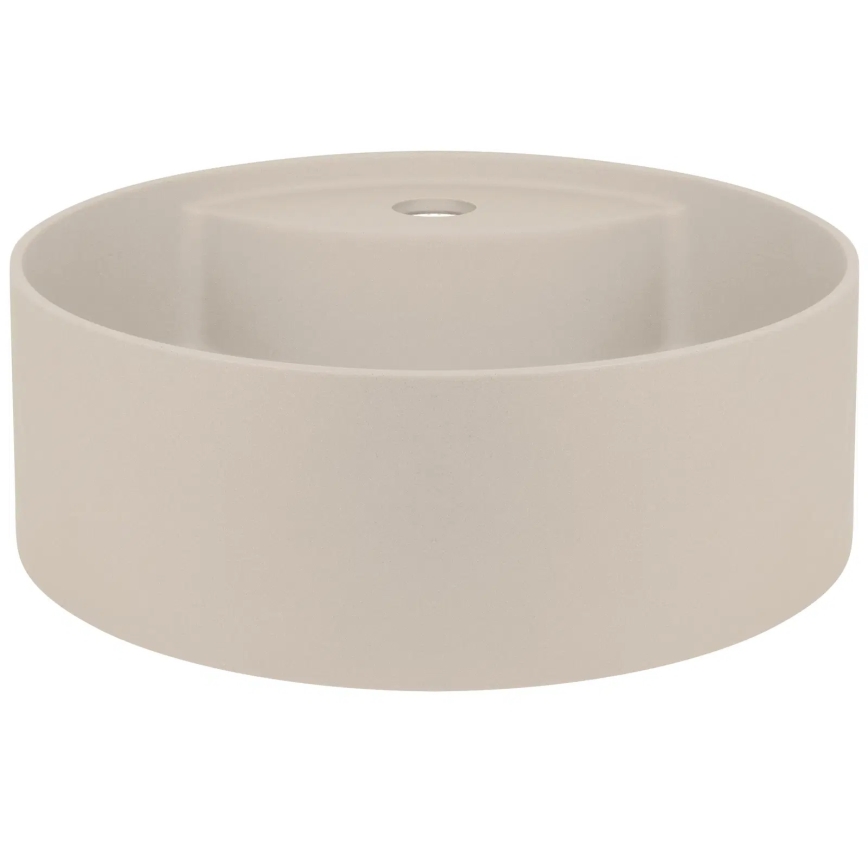 Deante CQS_5U4B - Aufsatzwaschbecken mit Hahnloch SILIA Ø 36 cm Granit/Beige