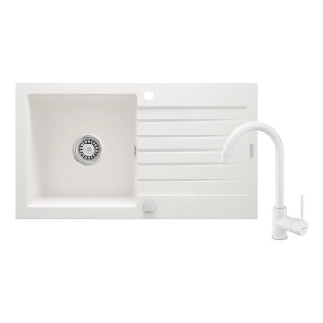Deante ZQZVA113 - Küchenspüle ZORBA 76x44 cm + Granit/Alabaster Spültischarmatur