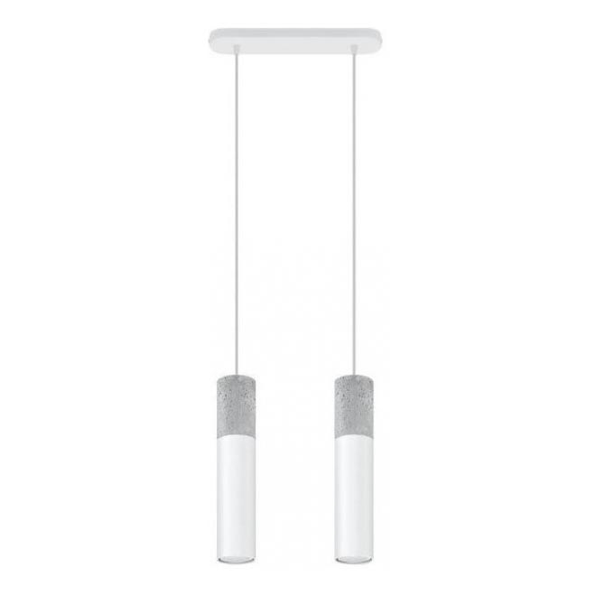 Deckenleuchte an Kabel BORGIO 2xGU10/40W/230V Beton/Metall Weiß