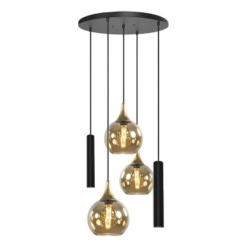 Deckenleuchte an Kabel CALYPSO 2xGU10/60W/230V + 3xE27/60W schwarz/gold