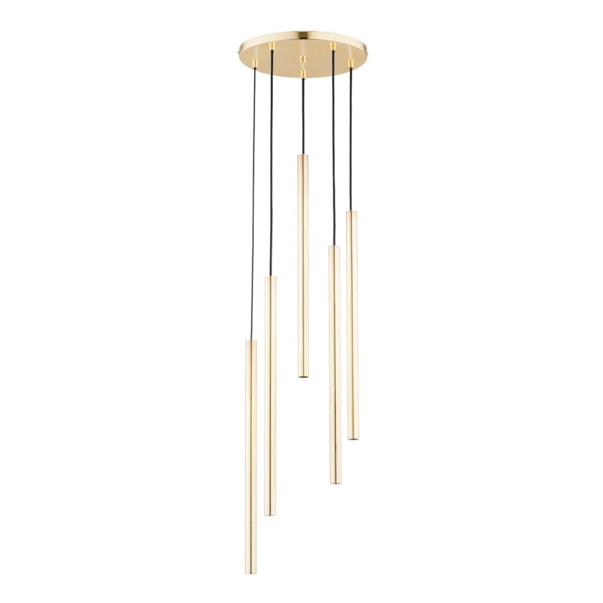 Deckenleuchte an Kabel COLLET 5xG9/40W/230V Ø 30 cm goldfarben