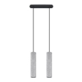 Deckenleuchte an Kabel LUVO 2xGU10/40W/230V Beton/Schwarz