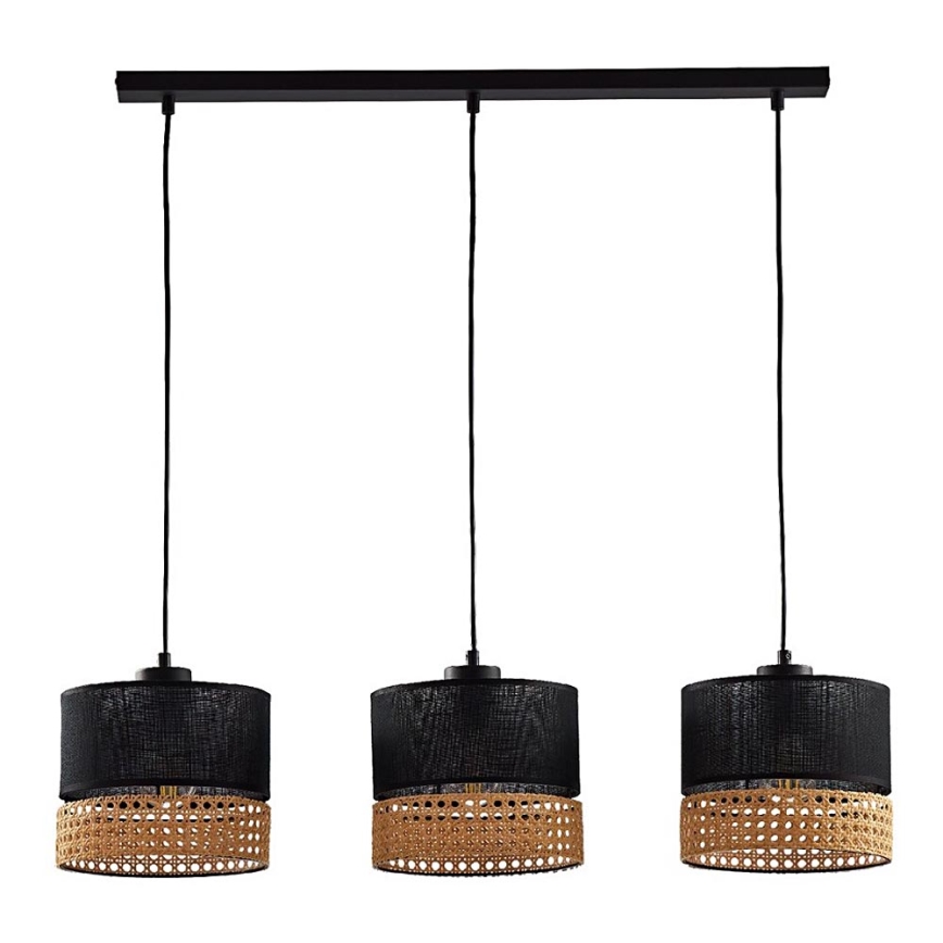 Deckenleuchte an Kabel PAGLIA 3xE27/60W/230V 60 cm Rattan