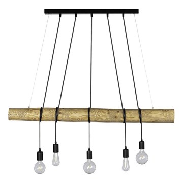 Deckenleuchte an Kabel TRABO 5xE27/60W/230V Kiefer