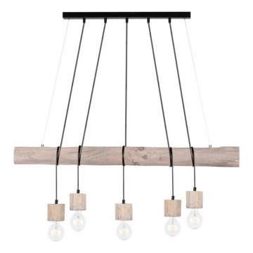 Deckenleuchte an Kabel TRABO 5xE27/60W/230V Kiefer