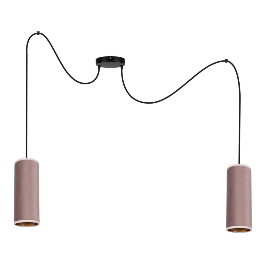 Deckenleuchte an Seil AVALO 2xE27/60W/230V Spinne rosa/kupferfarben