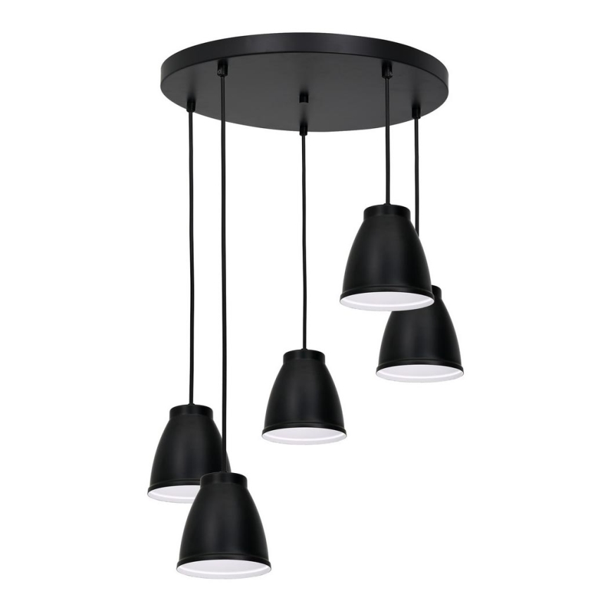 Deckenleuchte an Seil CARYON 5xE14/60W/230V schwarz
