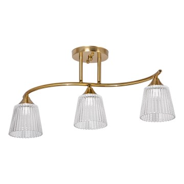 Deckenleuchte an Stange 3xE14/60W/230V golden