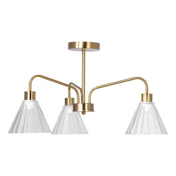 Deckenleuchte an Stange 3xE27/60W/230V golden