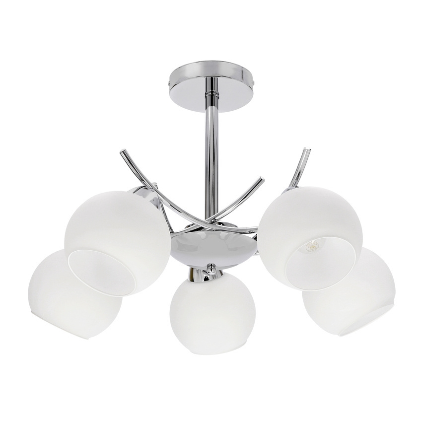Deckenleuchte an Stange AMOS 5xE27/40W/230V glänzendes Chrom