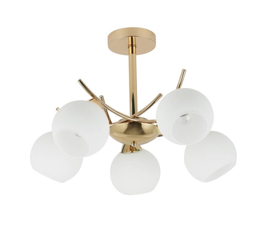 Deckenleuchte an Stange AMOS 5xE27/40W/230V golden