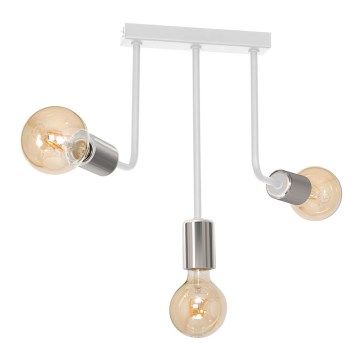 Deckenleuchte an Stange CANDELA 3xE27/15W/230V weiß/glänzendes Chrom
