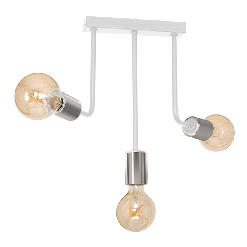 Deckenleuchte an Stange CANDELA 3xE27/15W/230V weiß/glänzendes Chrom
