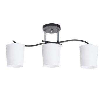 Deckenleuchte an Stange ESNYR 3xE27/40W/230V schwarz/weiß