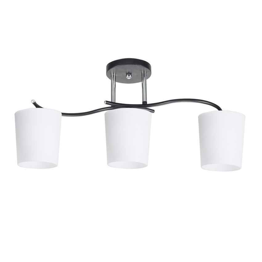 Deckenleuchte an Stange ESNYR 3xE27/40W/230V schwarz/weiß