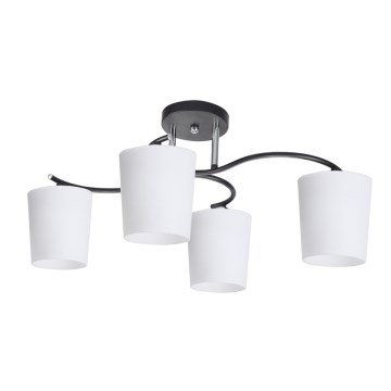 Deckenleuchte an Stange ESNYR 4xE27/40W/230V schwarz/weiß