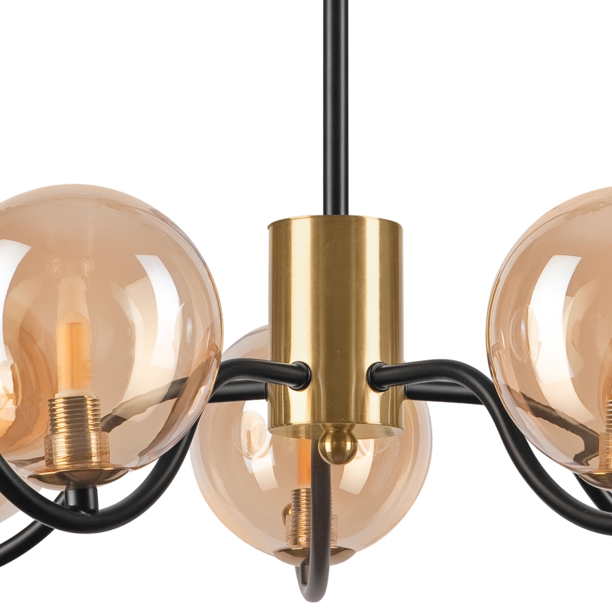Deckenleuchte an Stange GEORGIA 5xG9/5W/230V golden/rauchig beige