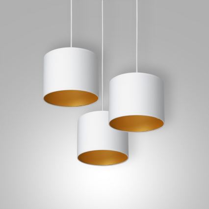 Deckenleuchte an Seil ARDEN 3xE27/60W/230V weiß/gold