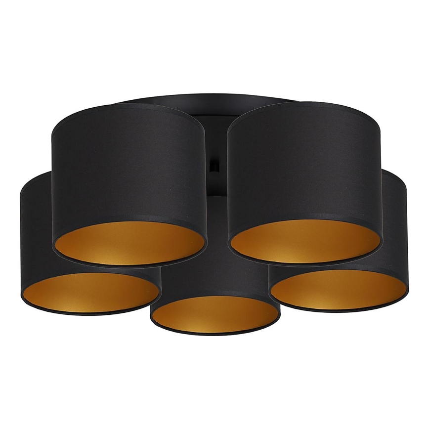 Deckenleuchte ARDEN Aufsatz 5xE27/60W/230V Schwarz/Gold