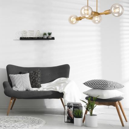 Deckenleuchte an Stange ASTRID 4xE27/60W/230V goldfarben
