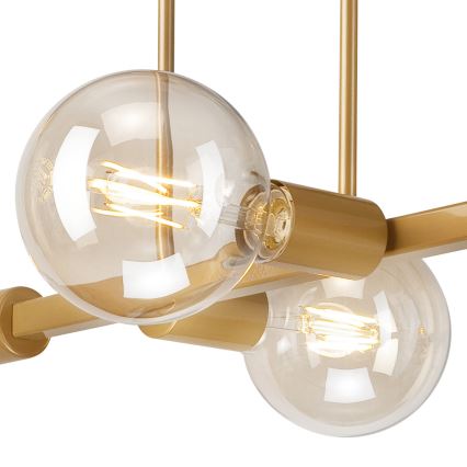 Deckenleuchte an Stange ASTRID 4xE27/60W/230V goldfarben