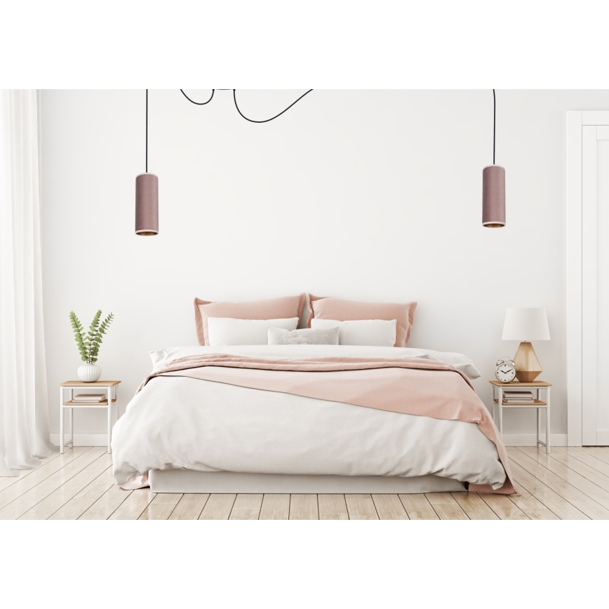 Deckenleuchte an Seil AVALO 2xE27/60W/230V Spinne rosa/kupferfarben