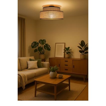 Deckenleuchte BOHO 1xE27/60W/230V d 40 cm beige