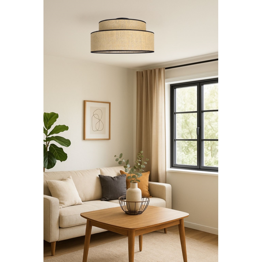 Deckenleuchte BOHO 1xE27/60W/230V d 40 cm beige