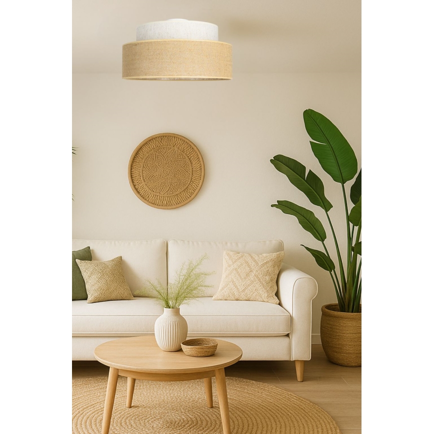Deckenleuchte BOHO 1xE27/60W/230V d 40 cm cremefarben/beige