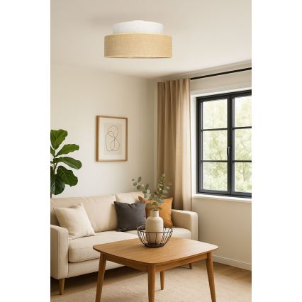 Deckenleuchte BOHO 1xE27/60W/230V d 40 cm cremefarben/beige