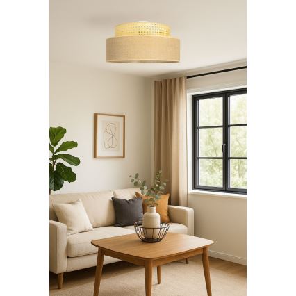 Deckenleuchte BOHO 1xE27/60W/230V d 40 cm Rattan