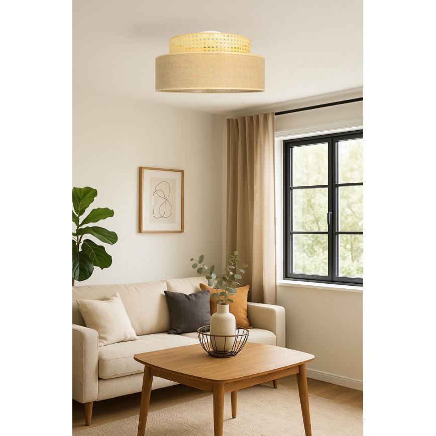 Deckenleuchte BOHO 1xE27/60W/230V d 40 cm Rattan